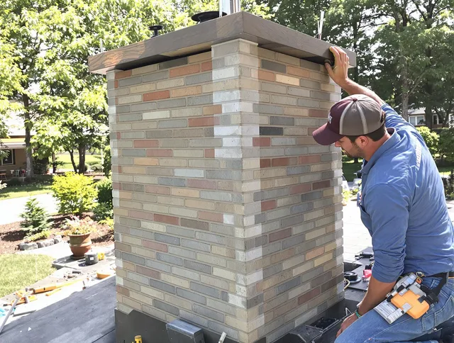 New Albany Chimney Sweep completing a modern chimney remodel in New Albany, OH