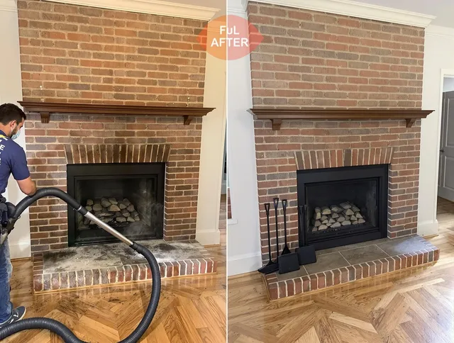 New Albany Chimney Sweep carefully sanitizing a fireplace in New Albany, OH