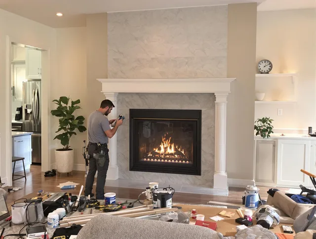 Newly installed fireplace by New Albany Chimney Sweep in New Albany, OH