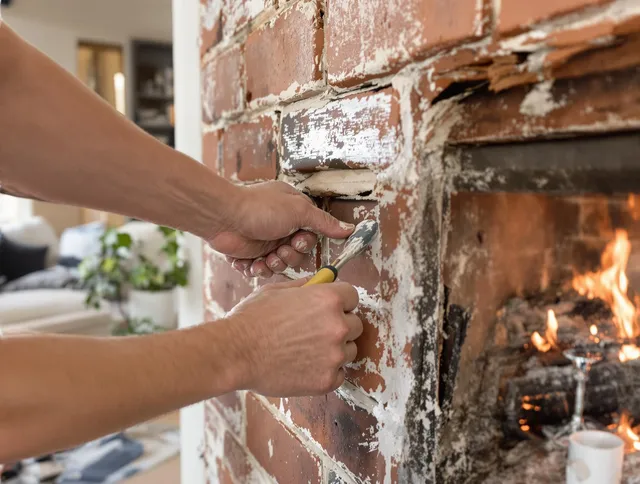 Routine fireplace repair by New Albany Chimney Sweep in New Albany, OH
